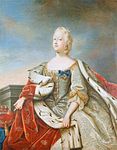 Porträtt af Drottning Louise. Oljemåleri av Carl Gustaf Pilo