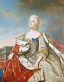 Portræt af Dronning Louise Oliemaleri: Carl Gustaf Pilo, Altonaer Museum (ca. 1747)