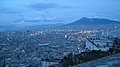 Centro Storico di Napoli con Vesuvio innevato visto da Castel sant'Elmo, gennaio 2004