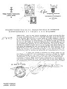 Certificado expedido pola Falanxe, a efectos de tomar parte en oposicións, 1943.