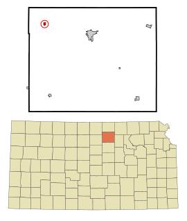 Cloud County Kansas Incorporated and Unincorporated areas Jamestown Highlighted.svg