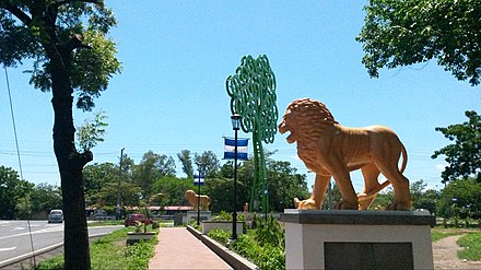 Lion statue in León