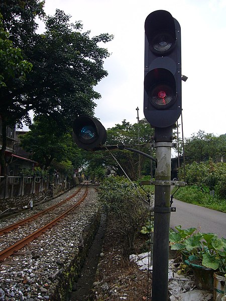 File:Colour-light signals on TRA Pingxi Line near Shifen Station 2007-07-10.jpg