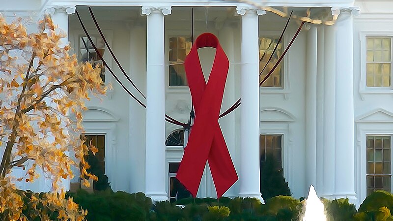 File:Commemorative Red Ribbon White House 2014 World AIDS Day 50176 (15915899431).jpg