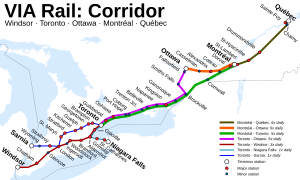 Quebec City Windsor Corridor Via Rail Wikipedia