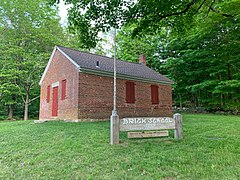 The Brick School House in Coventry, Connecticut, was built in 1825 and closed in 1953. It is now a local museum and the only one-room school open to the public in Connecticut