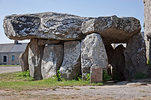 Crucuno dolmen in Plouharnel, Brittany, France