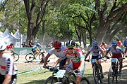 Deutsch: Radsport bei den Olympischen Jugendspielen 2018 Tag 10, 16. Oktober 2018 - Combined Criterium – XCC Rennen weiblich English: Cycling at the 2018 Summer Youth Olympics – Women's Combined Criterium – XCC Race on 16 October 2018.