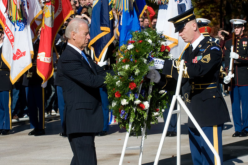 File:Defense.gov News Photo 101111-A-0193C-005 - Vice President Joe Biden lays a wreath at the Tomb of the Unknown Soldier during a Veteran s Day ceremony at Arlington National Cemetery on Nov.jpg