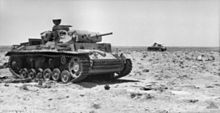 Destroyed Panzer IIIs at Tel el Eisa, near El Alamein (1942) Destroyed Panzer IIIs near Tel el Eisa 1942.jpg