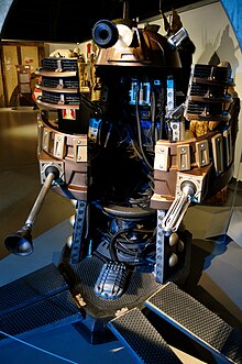 The Dalek casing into which Clara is forced, on display at the Doctor Who Experience. Doctor Who Experience (30826691612).jpg