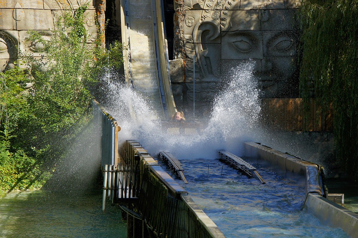 Log Flume Ride Wikipedia - ride a raft down the waterfall roblox