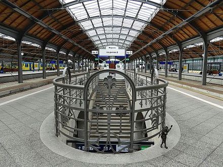 Inside Wrocław Główny train station