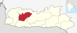 Location of East Garo Hills district in Meghalaya