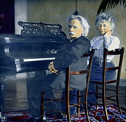 Edvard Grieg et sa femme Nina, 1906 (colorée à la main)