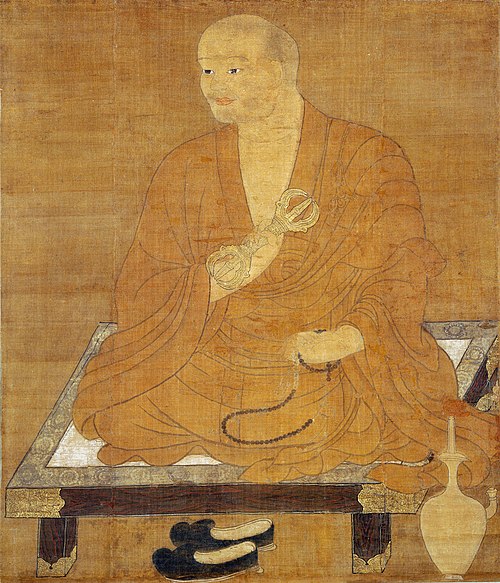 Painting of Kūkai from a set of scrolls depicting the first eight patriarchs of the Shingon school. Japan, Kamakura period (13th–14th centuries).