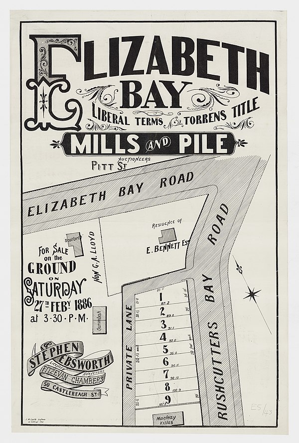 Elizabeth Bay - Elizabeth Bay Rd, Rushcutters Bay Rd, 1886