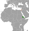 Location map for Eritrea and Israel.