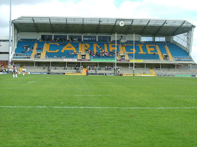 The new Carnegie Stand at the rugby ground.