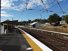 Northbound view from Platform 2 of the Fairfield railway station in 2012