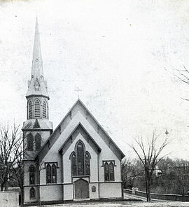 First Baptist Church with its original steeple, circa 1900 First Baptist Church, Methuen, MA.jpg