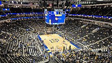 Interior of the Fiserv Forum during a 2021 Marquette University basketball game Fiserv Forum (51741499194).jpg
