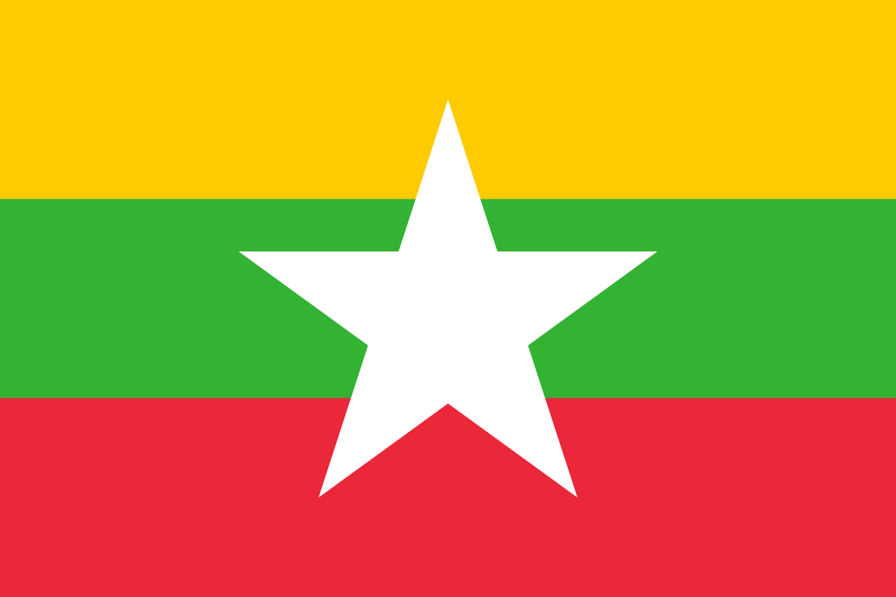 Image of the new Myanmar flag. 