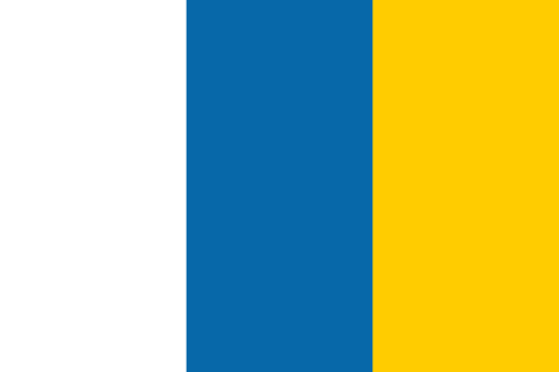 Flagge der Autonommen Gemeinschaft der Kanaren. Flag of the Canary Islands