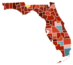 Map of counties in Florida by racial plurality, per the 2020 US Census
.mw-parser-output .col-begin{border-collapse:collapse;padding:0;color:inherit;width:100%;border:0;margin:0}.mw-parser-output .col-begin-small{font-size:90%}.mw-parser-output .col-break{vertical-align:top;text-align:left}.mw-parser-output .col-break-2{width:50%}.mw-parser-output .col-break-3{width:33.3%}.mw-parser-output .col-break-4{width:25%}.mw-parser-output .col-break-5{width:20%}@media(max-width:720px){.mw-parser-output .col-begin,.mw-parser-output .col-begin>tbody,.mw-parser-output .col-begin>tbody>tr,.mw-parser-output .col-begin>tbody>tr>td{display:block!important;width:100%!important}.mw-parser-output .col-break{padding-left:0!important}}
Non-Hispanic White
.mw-parser-output .legend{page-break-inside:avoid;break-inside:avoid-column}.mw-parser-output .legend-color{display:inline-block;min-width:1.25em;height:1.25em;line-height:1.25;margin:1px 0;text-align:center;border:1px solid black;background-color:transparent;color:black}.mw-parser-output .legend-text{}
30-40%
40-50%
50-60%
60-70%
70-80%
80-90%
Hispanic or Latino
50-60%
60-70%
Black or African American
50-60% Florida Counties by race (2020 census).svg
