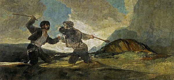 Fight with Cudgels (Spanish: Duelo a garrotazos), a painting by Francisco Goya (Museo del Prado, Madrid) showing two men dueling with cudgels