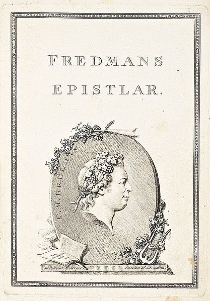 Frontispiece to the first edition by Johan Tobias Sergel, engraved by Johan Fredrik Martin