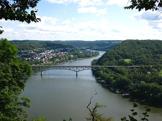 The Allegheny River with Freeport, Pennsylvania in the background