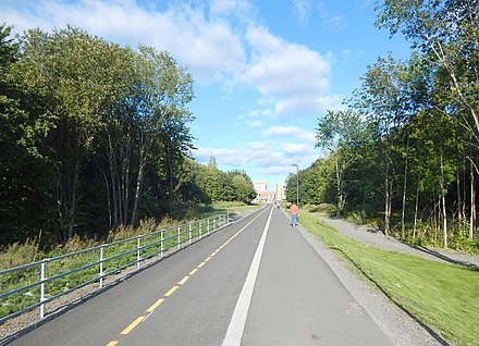 Pedestrian and cycling path at Blindern campus.