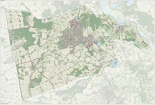 Topografische gemeentekaart van Venray, december 2015