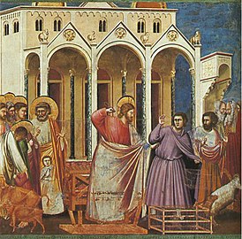 Giotto - Scrovegni - -27- - Expulsion of the Money-changers from the Temple.jpg