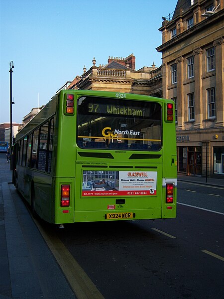 File:Go North East bus 4924 Volvo B10BLE Wrightbus X924 WGR The Highwayman livery in Newcastle 3 April 2009.JPG