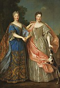 Pierre Gobert (Werkstatt ?): Françoise Marie (1677-1749) und Louise Françoise de Bourbon (1673-1743) (Töchter der Madame de Montespan und Ludwigs XIV.), ca. 1720-1730