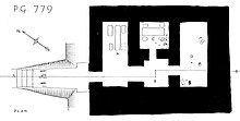 Plan of the three chambers of grave PG 779, thought to belong to Ur-Pabilsag. The Standard of Ur was located in "S" Grave 779 at the Royal Cemetery of Ur.jpg