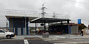 Heatherdale Station entrance final stages of construction, 2017