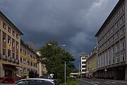 Deutsch: Blick vom Heinrich-von-Bibra-Platz Richtung Bahnhof/Ochsenwiese