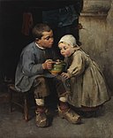 Helene Schjerfbeck - A Boy Feeding His Little Sister.jpg