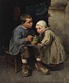 Un niño alimentando a su hermanita, 1883