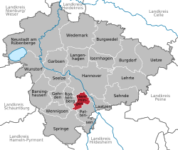 Elhelyezkedése Region Hannover térképén