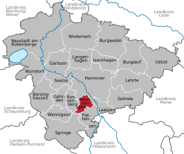Kaart van Hemmingen (Nedersaksen)
