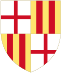 Historic Arms of Barcelona (Two Pales Variant).svg