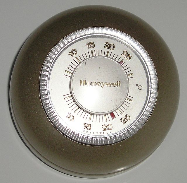 A Honeywell thermostat