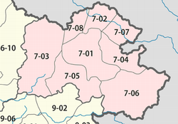 Carte des districts de la province