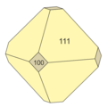 Oktaedrischer Kristall mit untergeordnetem {100}