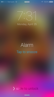 A screenshot of an alarm going off in an IPhone IPhone Alarm Snooze.PNG