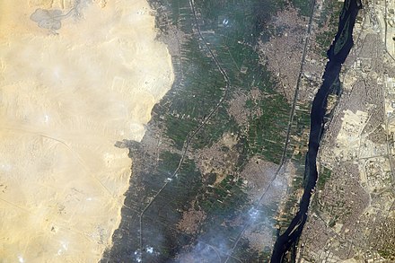 Memphis and its necropolis Saqqara as seen from the International Space Station